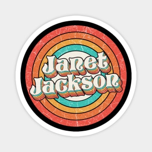 Janet Proud Name - Vintage Grunge Style Magnet