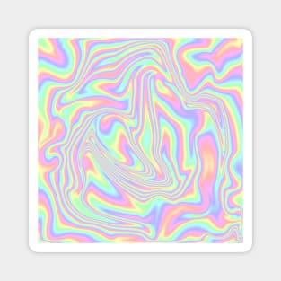 Rainbow Pastel Paint Pour Pattern Magnet