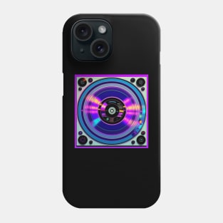 DJ Turntable Purple Holographic Phone Case