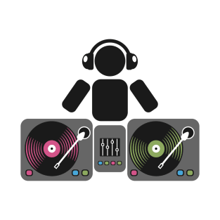 DJ and turntables abstract drawing T-Shirt