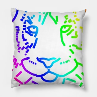 Rainbow Tiger Face Pillow