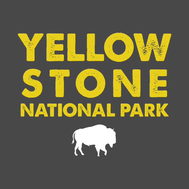 Yellowstone National Park Bison Retro by roamfree