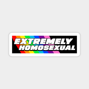 'EXTREMELY HOMOSEXUAL' Gay Pride funny 'bumper sticker style' Tee Magnet