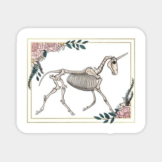 Skeleton Unicorn Magnet by JBeasleyDesigns