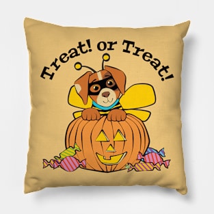 Halloween Dog Honey Bee Pumpkin Pillow