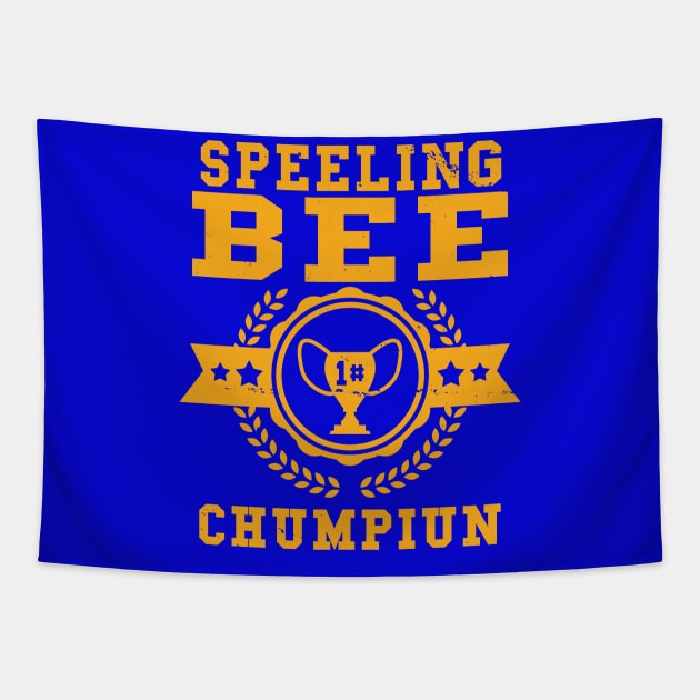 Funny Spelling Bee Champion Fictional Student Fake Award Tapestry by Keira's Art