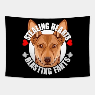 Funny Carolina Dog Stealing Hearts Blasting Farts Dog Cute Puppy Tapestry