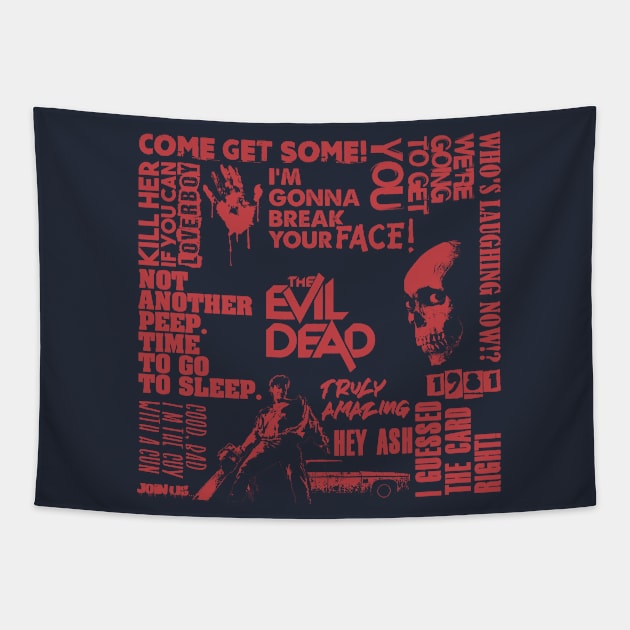 The Evil Dead word cloud. Birthday party gifts for horror movie fans. Officially licensed merch Tapestry by SerenityByAlex