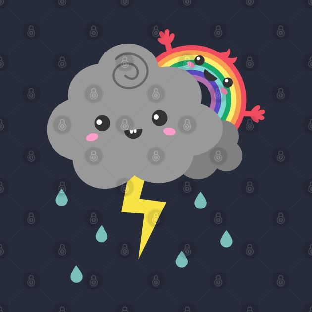 Cute Rainbow Hiding Behind A Thunderstorm Cloud by rustydoodle