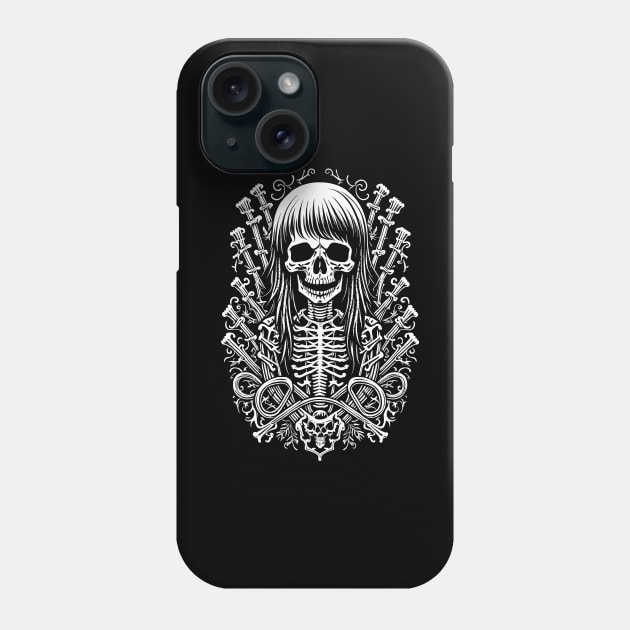 Long Haired Skeleton Phone Case by DeathAnarchy