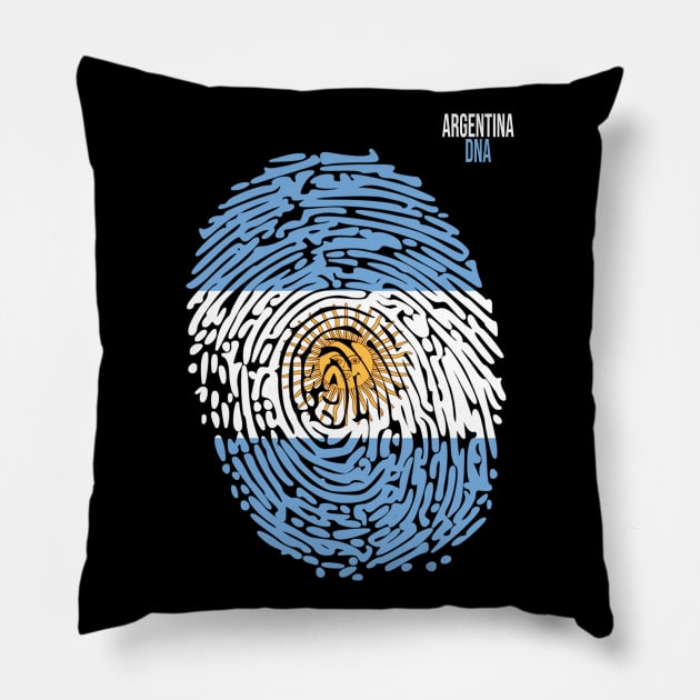 Argentina DNA. Cool Argentinian Flag. Argentine Pillow by Jakavonis