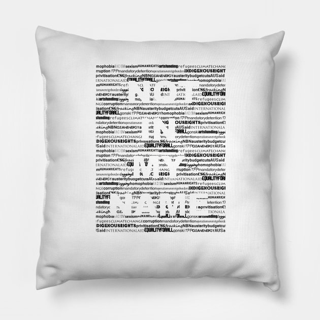 Not in my Name BLACK Pillow by DomaDART