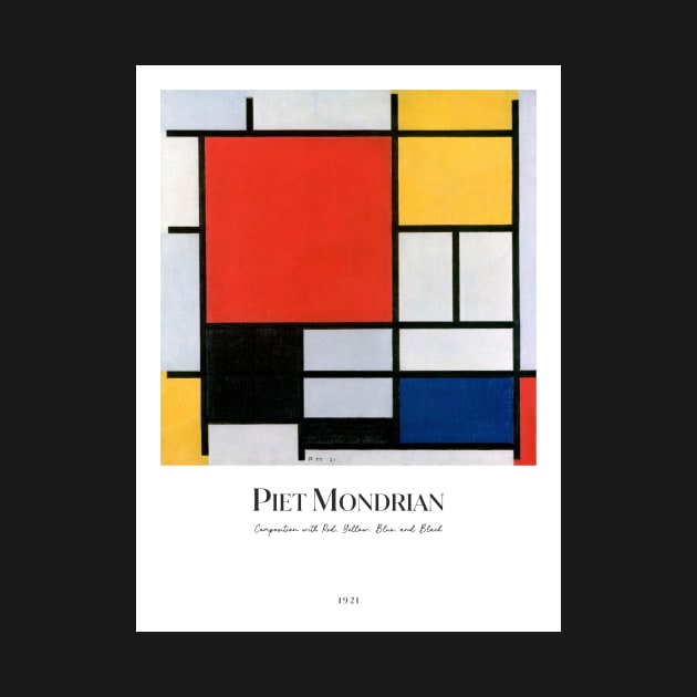 Composition with Red, Yellow, Blue, and Black with text by Mondrian by MurellosArt