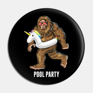 Pool Party Bigfoot Unicorn Float Shirt Sasquatch Shirt Gift Pin