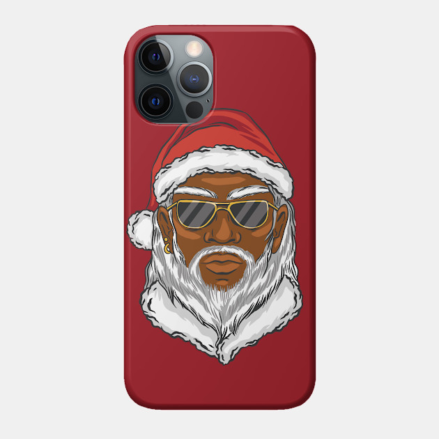 Black Santa Cartoon - Black Santa Claus - Phone Case