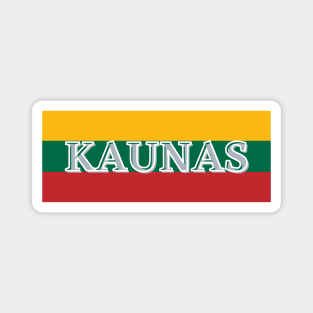 Kaunas City in Lithuania Flag Color Stripes Magnet