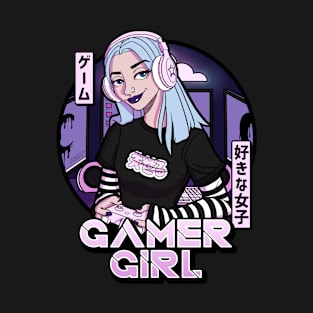 Modern Gamer Girl - Cool Japanese Anime Illustration T-Shirt