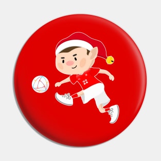 Switzerland football Christmas elf. Football World Cup soccer T-Shirt Pin