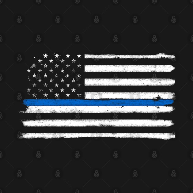 Thin Blue Line American Flag Proud Police Family by merchlovers