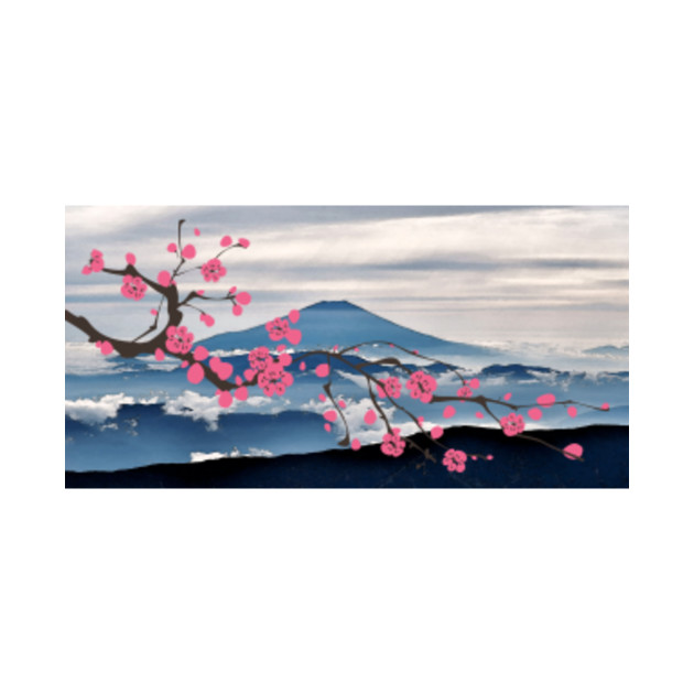 Sakura in the background of Mount Fuji - Sakura - Phone Case