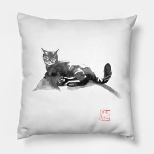 cat on the road Pillow