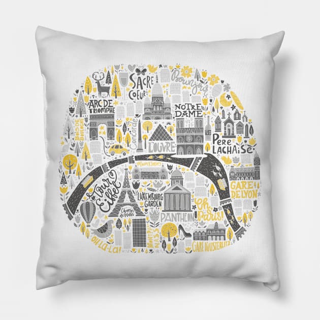 paris map Pillow by Favete