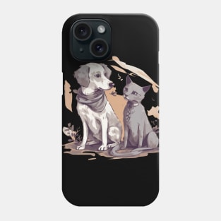 Dog and cat with good relations Phone Case