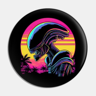 Xenomorph retrowave Pin