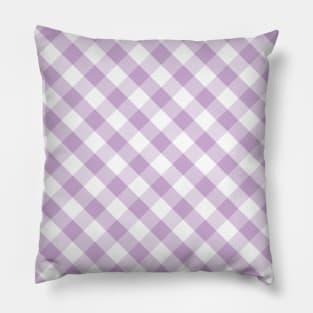 Lavender and White Check Gingham Plaid Pillow