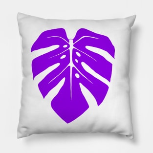 Purple Monstera Leaf Pillow