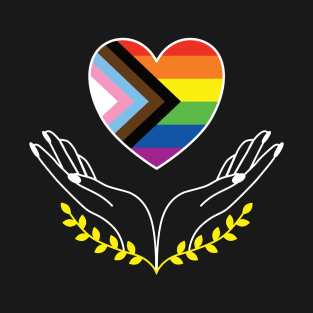 Progress Pride Flag Heart T-Shirt