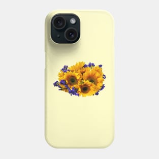 Bouquet of Sunflowers and Purple Statice Phone Case