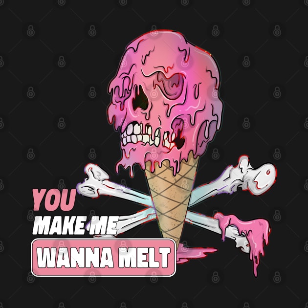 Make Me Melt Dripping Ice Cream Skull by Trendy Black Sheep