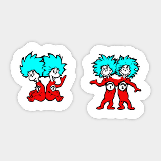 Thing 1 And Thing 2 Thing 1 And Thing 2 Dog Costumes Sticker Teepublic