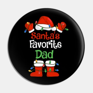 Santa's Favorite Dad Funny Christmas Pajamas Pin