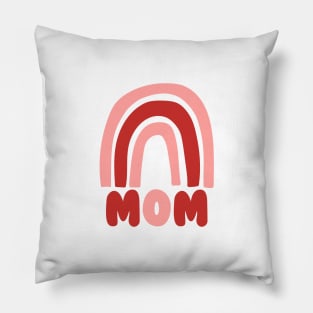 Mom - Red Rainbow Pillow