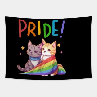 cat lgbt flag gay pride month transgender rainbow lesbian Tapestry