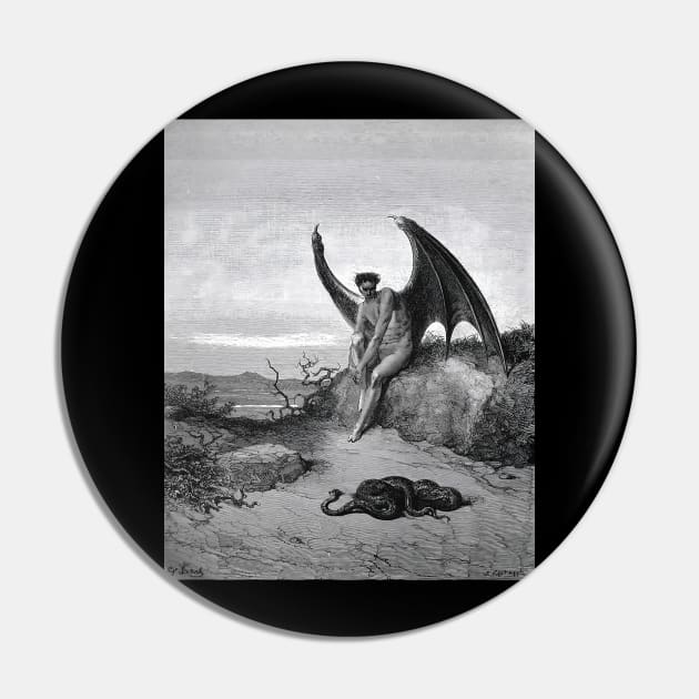 Lucifer Fallen Angel Paradise Lost Pin by HipHopTees