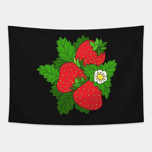 Ripe juicy strawberries Tapestry by kavalenkava