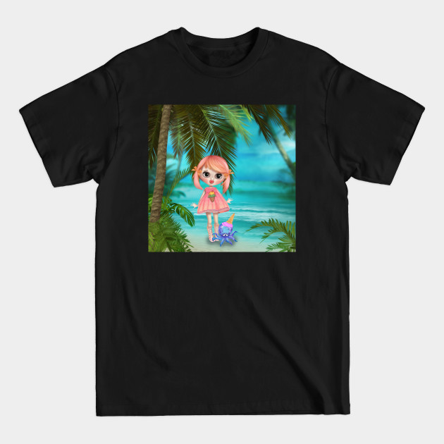 Discover Girl, octopus and ice cream - Kids Clothes - T-Shirt