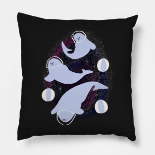 Seal Summer Space Swimming Vortex Pillow