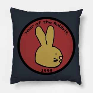 Year of the Rabbit 1999 Bunny Portrait Pillow