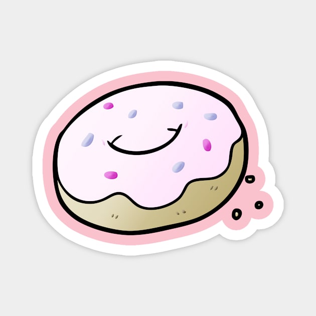 Strawberry Donut Pastry Sweets with Sprinkles Magnet by InkyArt