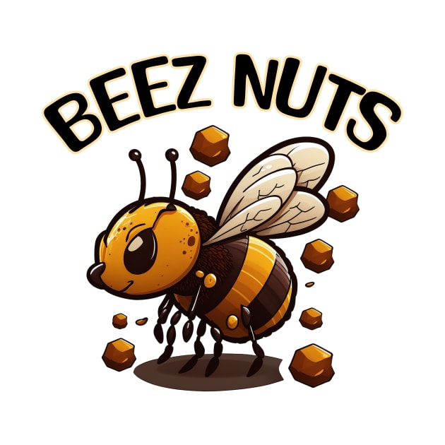 Bee with meme pun Beez Nuts by ksemstudio