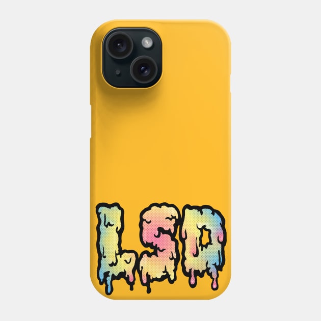 LSD /\/\/\ Psychedelic Typography Design Phone Case by DankFutura