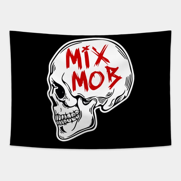 Mix Mob Skull (Red) Tapestry by Mix Mob