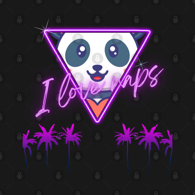 Cute Panda Cyberpunk - I Love Naps - Kawaii Panda #7 by Suga Collection