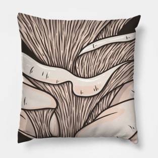 Vintage doodle illustration of Oyster Mushroom Pillow