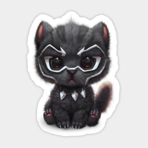 Black Panther Kitty - Black Panther Marvel - Sticker