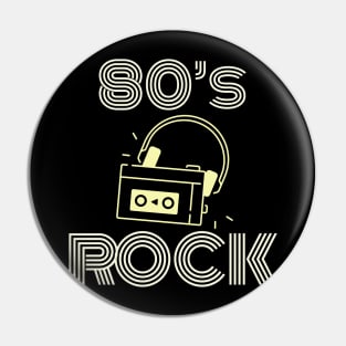 Eighties Vintage Rock With Walkman Pin